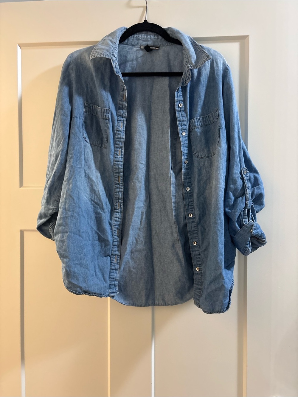 Allison Brittney Light Blue Denim Button-Up Shirt